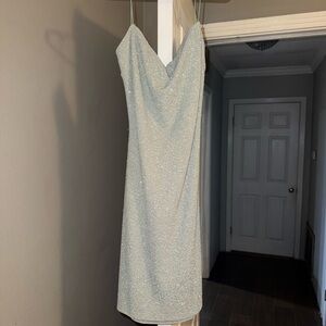 Windsor Glittering Silver Backless Dress
